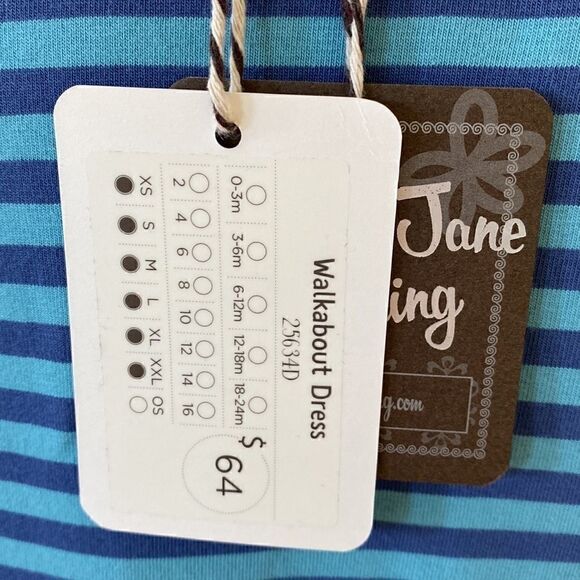 NWT Matilda Jane Walkabout Blue Striped Short Sleeve Flare Dress A Line S Nautic - Picture 8 of 11